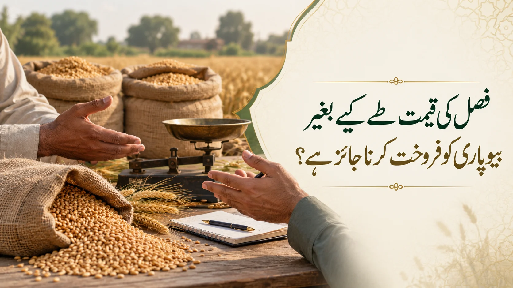 فصل کی قیمت طے کیے بغیر بیوپاری کو فروخت کرنا جائز ہے؟